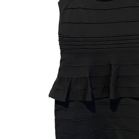 Black Body Con Peplum Dress Size Small - Picture 4 of 7